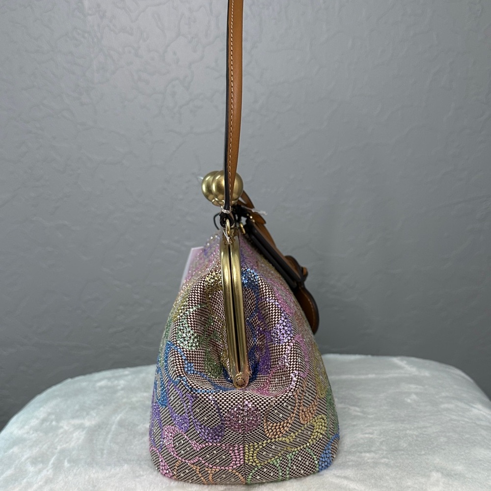 ‼️SOLD‼️Coach Kisslock Frame Bag In Crystal Signature Jacquard - Picture 4 of 8